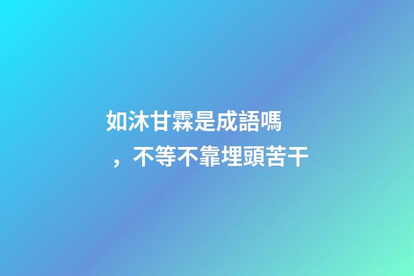 如沐甘霖是成語嗎，不等不靠埋頭苦干